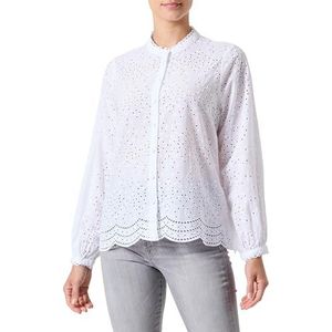 SELECTED FEMME Dames Slftatiana L/S Embr Shirt Noos blouse met lange mouwen, wit (bright white), 36