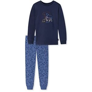 Schiesser Schlafanzug Lang pyjamaset voor jongens, Donkerblauw, 4 jaar