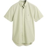 GANT Reg Poplin Ss Shirt voor heren, klassiek shirt met korte mouwen, Milky Matcha, L