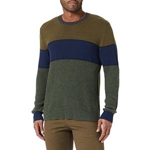 Sisley Mens L/S 116QT100T Sweater, Groen en Blauw 902, XXL