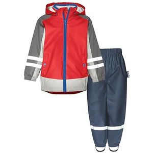 Playshoes Regenset, tweedelige 3-in-1 regenjas en regenbroek, fleecevoering, Marine fleece tailleband, 140