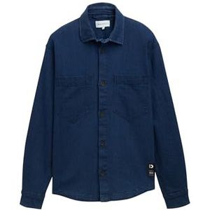 TOM TAILOR DENIM - Overhemd - Donkerblauw - Regular Fit - Lange Mouw