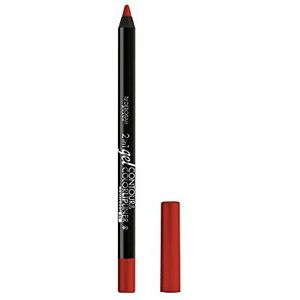 Deborah Milano 2-in-1 lippenstift, Gel Contour&Color, 06 robijnen, sterk gepigmenteerde en ultra-glijdende afwerking, waterdicht en langdurig, geeft intensiteit en definitie, 1,3 g