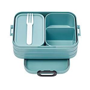 Mepal Bento-Lunchbox Take A Break Nordic Green midi – Brotdose mit Fächern, geeignet für bis zu 4 Butterbrote, TPE/pp/abs, 0 mm