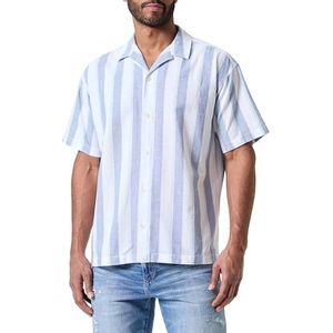 JPRCCSUMMER Stripe Resort Shirt S/S, Captains Blue/Fit: relax Fit, L