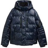 Tom Tailor - Gewatteerd Jack - Glanzend/Gemêleerd - Regular Fit - Met Afneembare Capuchon