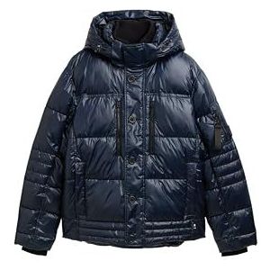 Tom Tailor - Gewatteerd Jack - Glanzend/Gemêleerd - Regular Fit - Met Afneembare Capuchon