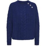 PIECES - Trui - Koningsblauw - Viscose - Lange Mouwen - Ronde Hals