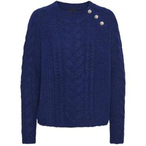PIECES - Ls Knit Pa Bc - Gebreide Trui - Blauw