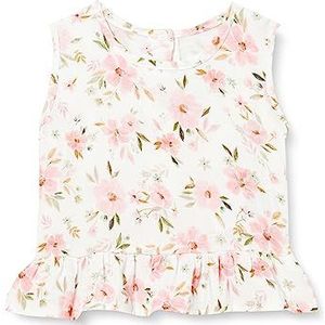 Pinokio Wooven Girls Vest voor babymeisjes, Écru Pink Summer Garden, 74 cm