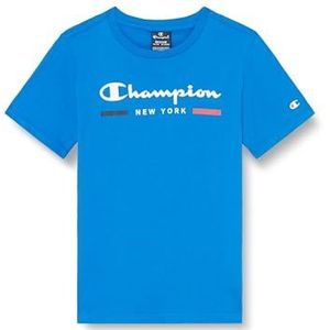Champion Legacy Graphic Shop B - New York S/S Crewneck T-shirt, donkerblauw, 11-12 jaar kinderen en jongens SS24, Donkerblauw, 11-12 jaar
