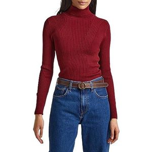 Pepe Jeans Vrouwen Dalia Rolled Collar Pullover Sweater, Rood (Bourgondi?, L