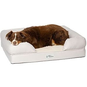 PetFusion Hondenbed grote hondenbank, wasbaar, traagschuim, huisdierbed, ultiem bed voor honden, afneembare overtrek, comfortabel, zacht bed met nekrol voor middelgrote en grote honden