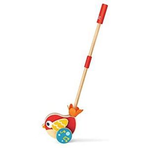 Hape Lilly van Hape Schuifvogel van hout, speelgoed voor kleine kinderen met afneembare staaf