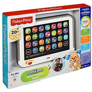 Fisher-Price Speelgoed Mijn tablet, progressief ontwaken en leren met muziek en verlichting, voor kinderen vanaf 1 jaar, versie: Pools, DHN29