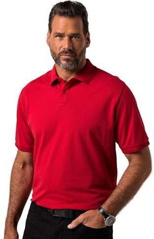 JP1880 - Poloshirt - Rood - Kwartmouw - Normale Pasvorm