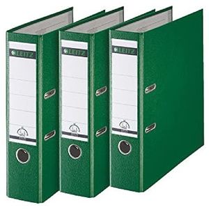 Leitz 310335055 kwaliteitsordner plastic cover (A4, 8 cm rugbreedte, 3-pack) groen
