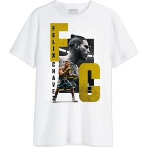 cotton division Creed MECREEDTS022 T-shirt voor heren, Felix Chavez Fight, wit, maat XS, Wit, XS