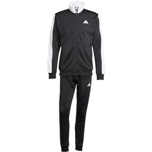 adidas Heren SPORTSWEAR BASIC TRICOT COLORBLOCK TRACKSUIT, black, XS