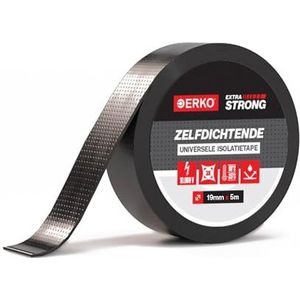 ERKO - Universele Zelfladende Isolatietape - Zwart - 5 m x 19 mm x 0,76 mm