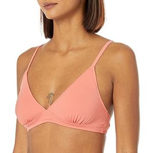 Amazon Essentials Dames lichte ondersteuning klassieke bikini badpak top, koraalroze, medium