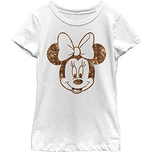 Disney Minnie T-shirt voor meisjes, herfst bloemengeruit, XL, wit, wit, XL, Wit, XL