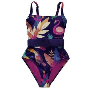 Averie Rayne Belted Swimsuit voor dames, one-piece, XS-3XL, gerecyclede stof, Meerkleurig, M