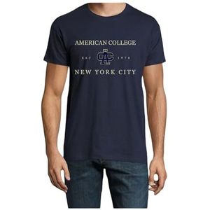 American College T-Shirt Navy Maat S, Marine., S