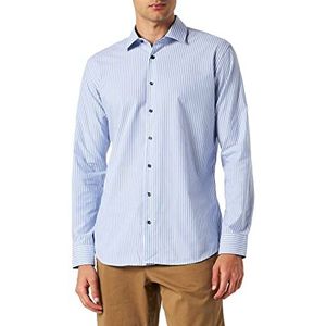 Seidensticker Men's Extra Slim Fit shirt met lange mouwen, lichtblauw, 37, lichtblauw