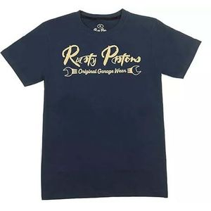 Rusty Pistons Carson T-shirt voor heren van 100% katoen, ronde hals, blauw, XXL