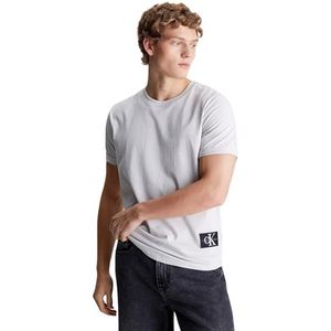 Calvin Klein Jeans Heren Badge Turn Up Mouw S/S Gebreide Tops, Maanrots, XXS