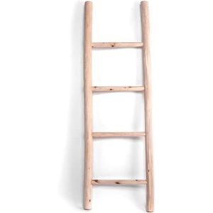 CIAL LAMA Decoratieve ladder, hout, bruin, rustiek design, 120 cm