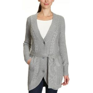 Tommy Jeans Dames lang - normale jas, grijs (Mid Grey Heather), 38