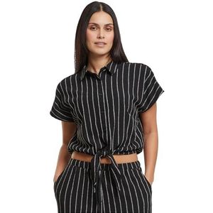 Urban Classics - Chemisier - Zwart/Wit - Ample Pasvorm