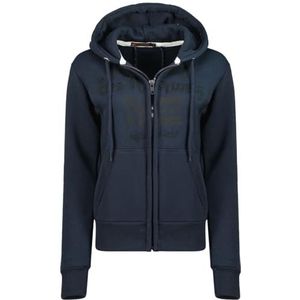 Geographical Norway Galouse Lady Damessweatshirt met capuchon en zakken, kangoeroe, sweatshirt, lange mouwen, warm, hoodie, jas, dames, lente, zomer, herfst, winter (marineblauw L), Marineblauw, L