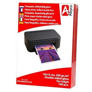 Albyco Fotopapier Inkjet 10x15 cm Glanzend 200 gr/m², 2-zijdig verpakt per 100 vel