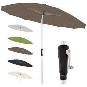 Doppler parasol rond Oosterse look I Diameter 238cm I Opvouwbare tuinparasol I Zwengelparasol met UV-bescherming 50+ I Zwengelparasol gemaakt van aluminium I Regenbestendig parasoldak