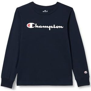 Champion Legacy Icons B - L/S Crewneck T-shirt met lange mouwen, marineblauw, 13-14 jaar, kinderen en jongeren SS24, Navy Blauw, 13-14 jaar