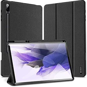 Galaxy Tab S8+/S7 FE/S7 Plus hoesje 12,5 inch met S-penhouder - ultradunne lichtgewicht tri-fold standaardhoes automatisch wakker/slapen, zwart