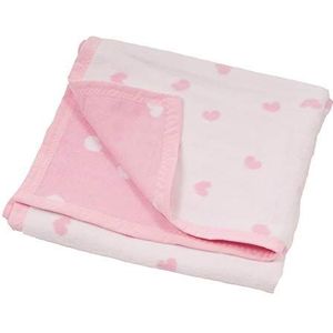 Hippychick Softfleece kinderwagendeken, roze harten 75 x 100 cm roze harten