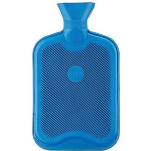 Gima - Warmwaterkruik 100% rubber, met 2 lamellen, om pijn en spierkrampen te verlichten, om op te warmen in geval van kou of vochtigheid, Blauw, 28600