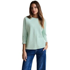 Street One Dames T-shirt 3/4 mouw gestreept, Fresh Spring Green, 38