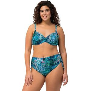 Ulla Popken Slang voor dames, beugelcups, verstelbare bikini met dubbele bandjes, turquoise, 50, turquoiseblauw, 50