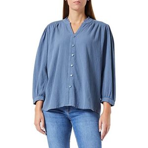 TOM TAILOR Dames Tunica blouse met plooien 1032569, 10904 - Stormy Sea Blue, 32