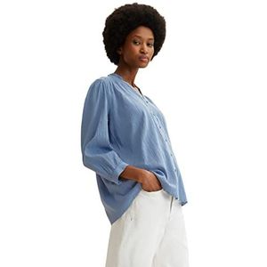 TOM TAILOR Dames Tunica blouse met plooien 1032569, 10904 - Stormy Sea Blue, 36