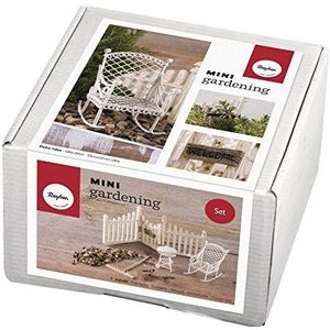 RAYHER Mini Gardening 7-delige set""Summertime"", met kleine decoratieve artikelen en grind