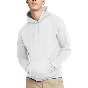Hanes Heren EcoSmart Hoodie, Midweight Fleece, Pullover Hooded Sweatshirt, Wit, XL