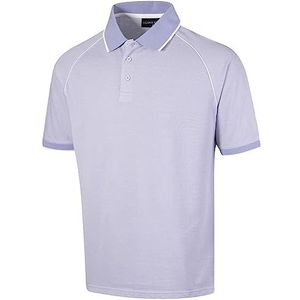 Island Green Heren CoolPass Stretch Sneldrogende Ademende Poloshirts, Lila/Wit, M