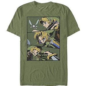 Nintendo Heren Anime SliceT-Shirt, Militair Groen, M