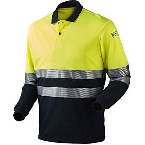 J.A.K. 131164701 Serie 13116 50% polyester/39% modacryl/10% viscose/1% negastaat poloshirt, geel/marine, S maat